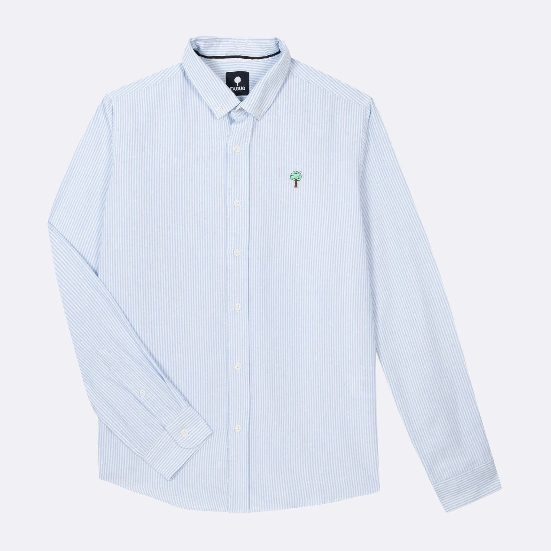 Chemise rayée blanche & bleue Coton - modèle Ivoy