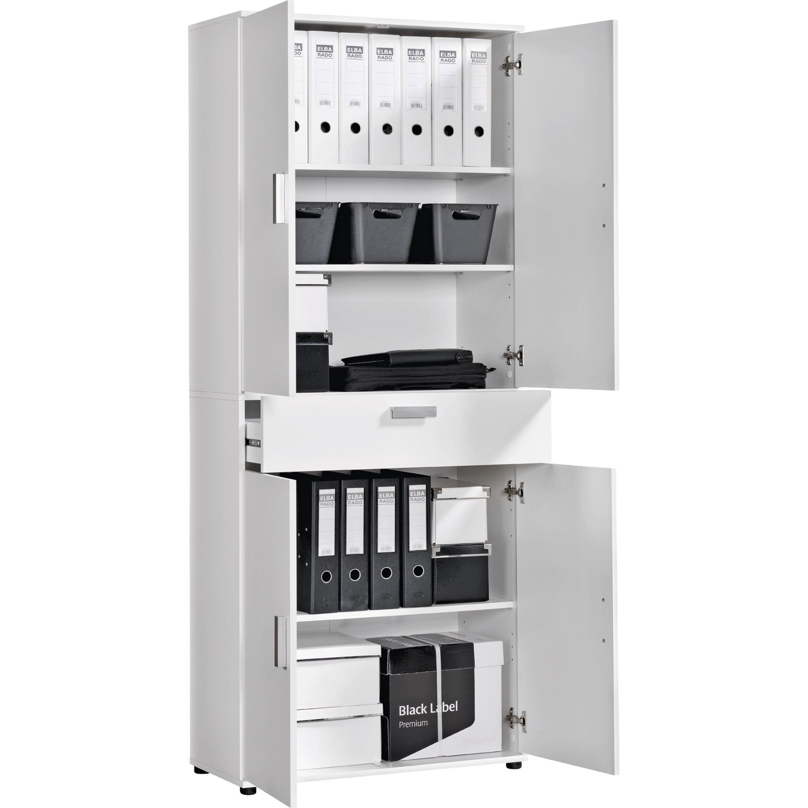 Mehrzweckschrank Kreta 5 Dekor weiss 75 x 184 x 35 cm