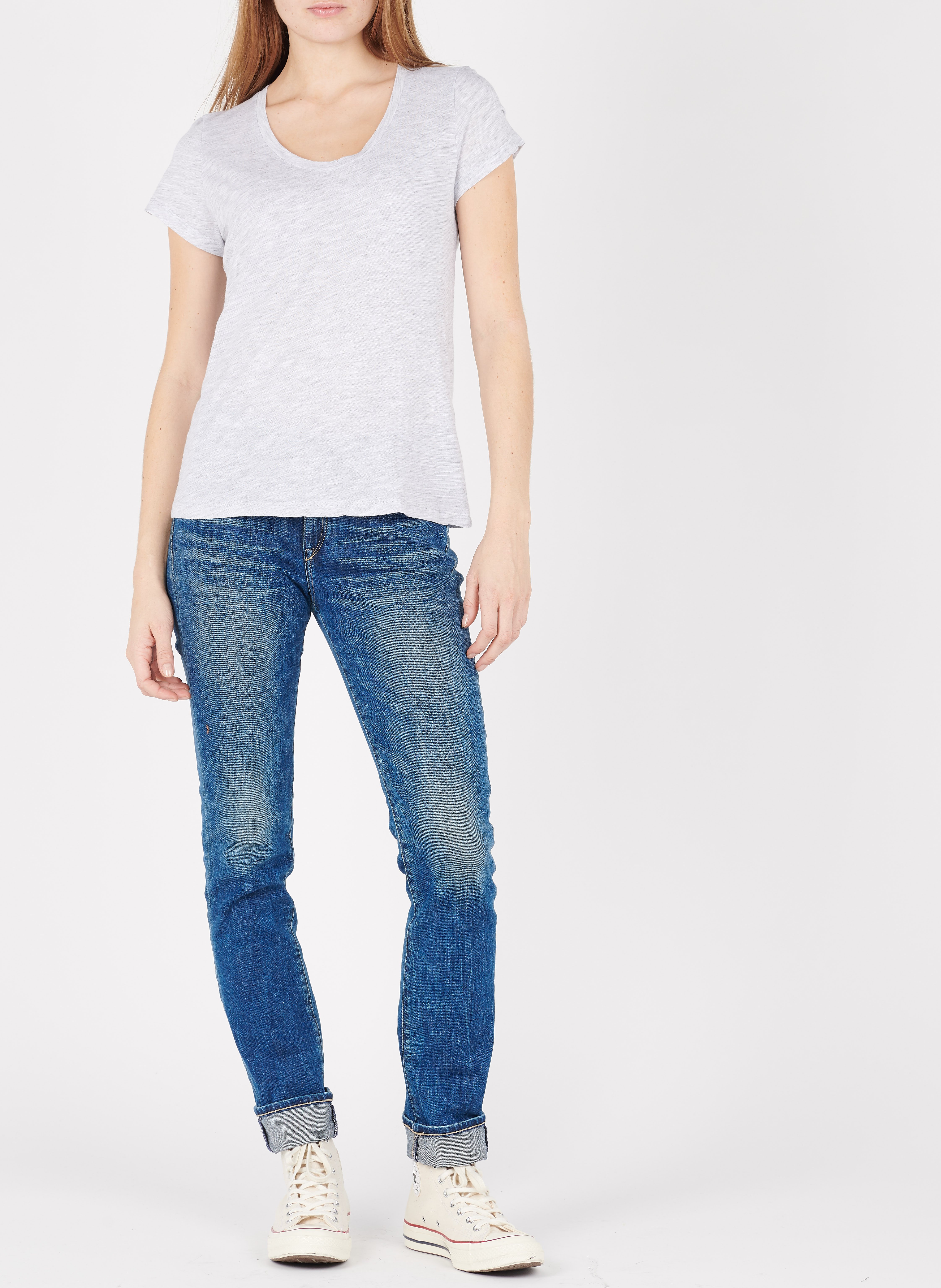JACKSONVILLE - Tee-shirt col rond en coton mélangé | Gris