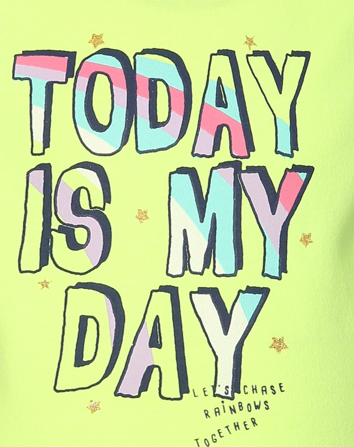 T-Shirt HAPPY DAYS in neon grün