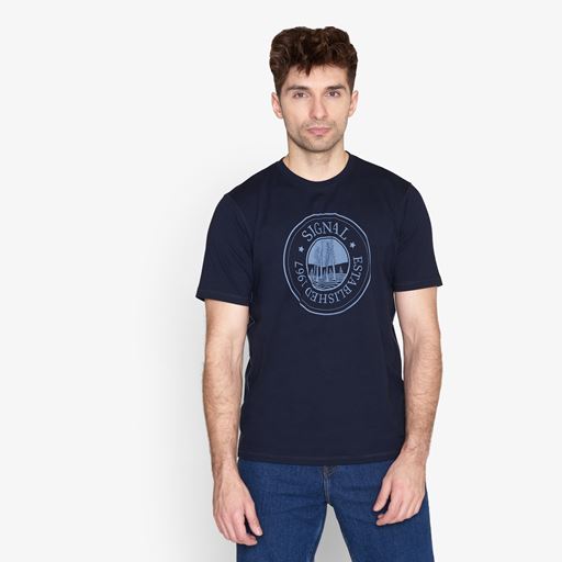 Signal Poss Print T-shirt, Deep Marine, S