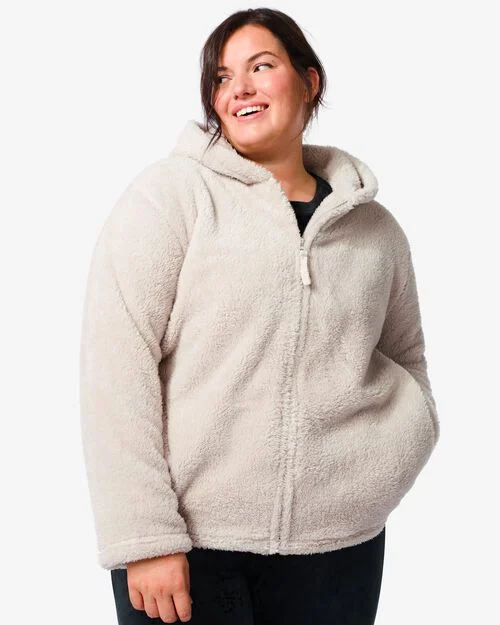 gilet lounge à capuche femme beige