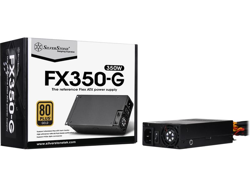 SilverStone Netzteil FX350-G 350 W Flex-ATX-Referenznetzteil mit leisem 40-mm-Lüfter