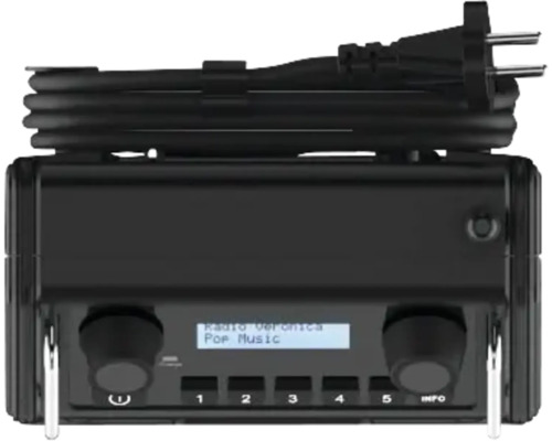 PerfecPro DABPRO bouwplaatsradio, DAB+ en FM-ontvangst, AUX-ingang, MP3, Bluetooth, schokbestendig, IP54, DPR2