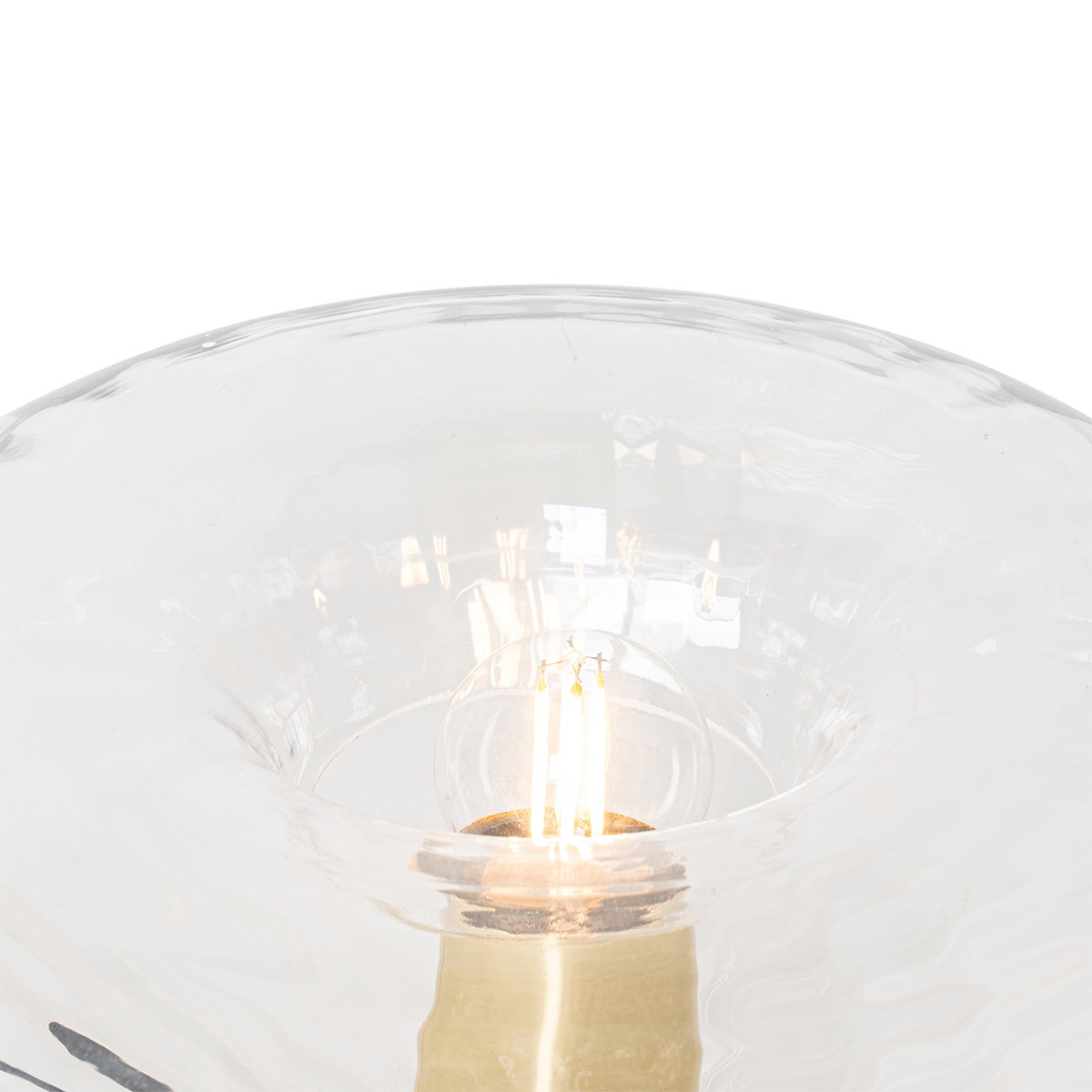 Art Deco tafellamp, goud met glas - Ayesha