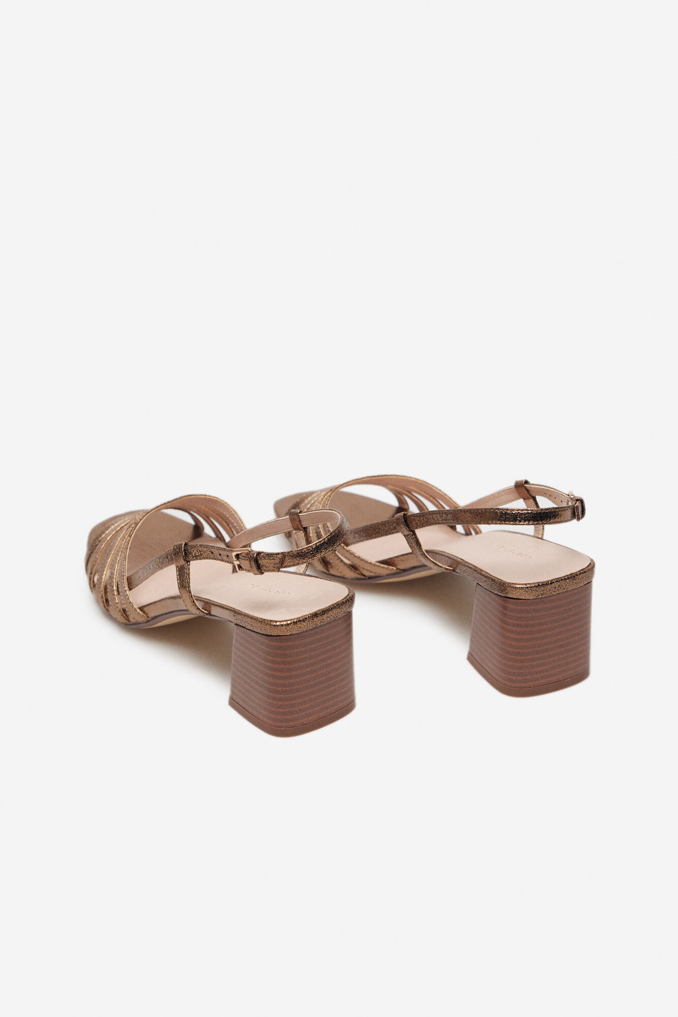 Sandalia tiras bronce - Dourado