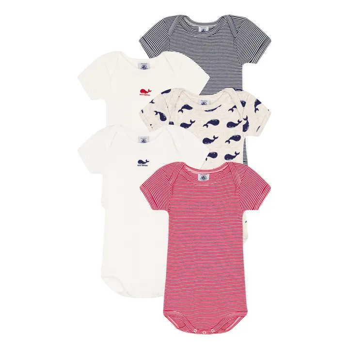 Petit Bateau Lot 5 Bodies Baleine | Ecru