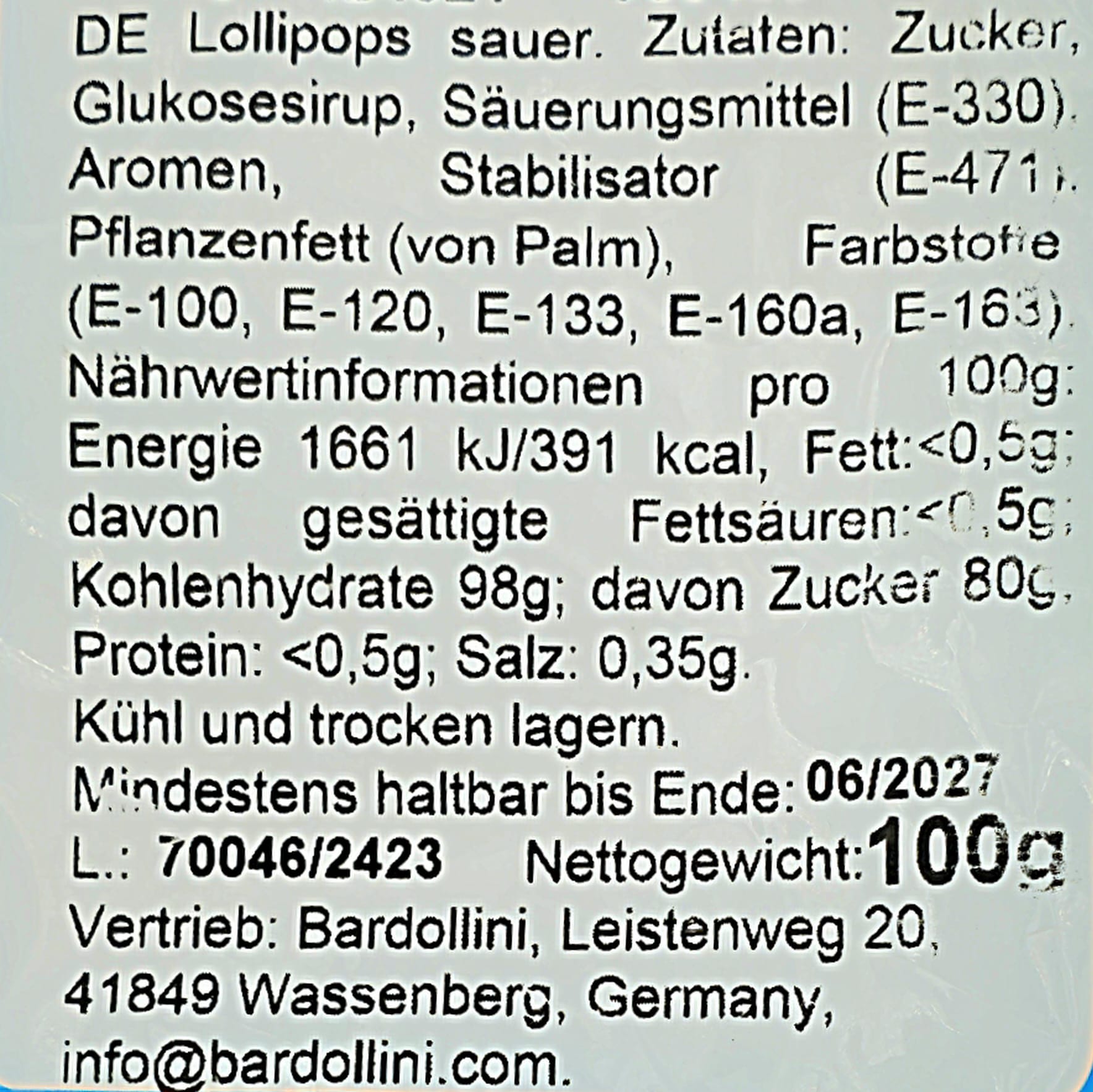 Lutscher Funny Pica 100g MHD:30.5.27