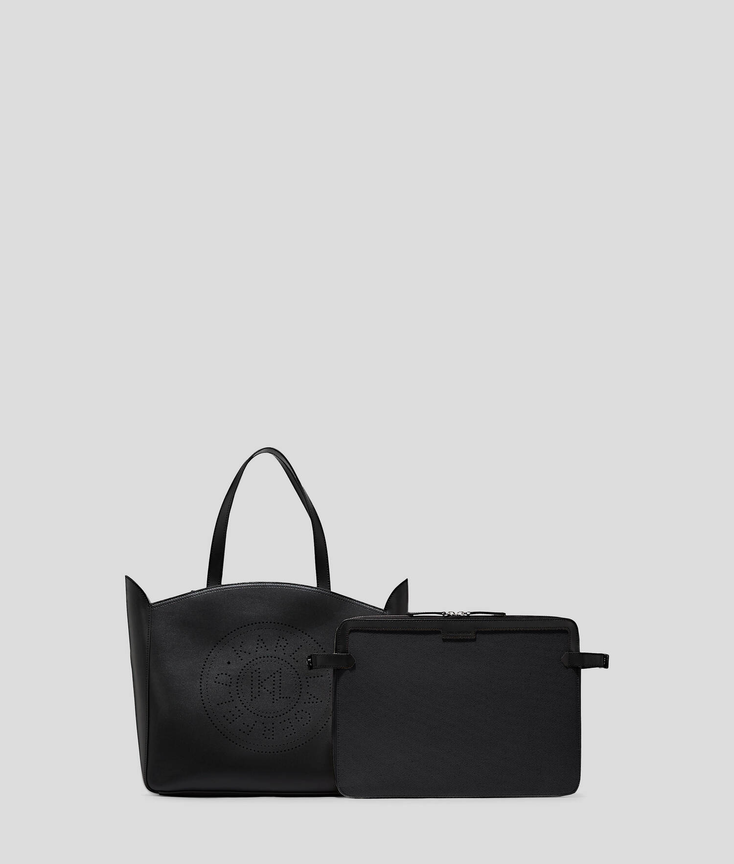 SAC CABAS PERFORÉ K/CIRCLE AVEC POCHETTE - Noir