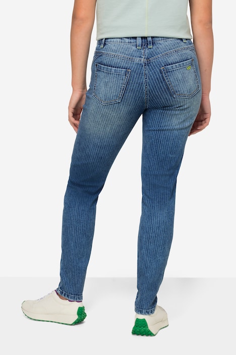Slimjeans, Streifen, 5-Pocket, mit recyceltem Polyester