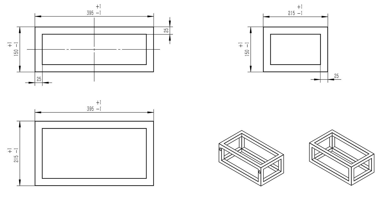 Mueller Black frame voor fontein 40x22cm zwart mat