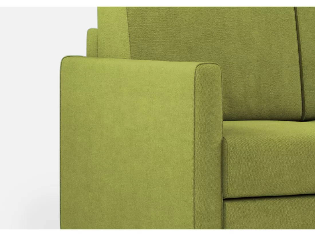 Canapé d'angle moderne italien tissu vert pistache Korane - 5 tailles-Taille 241x241 cm