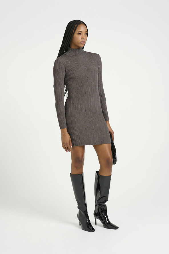 Gestuz SilviGZ ls short dress Warm grey metallic