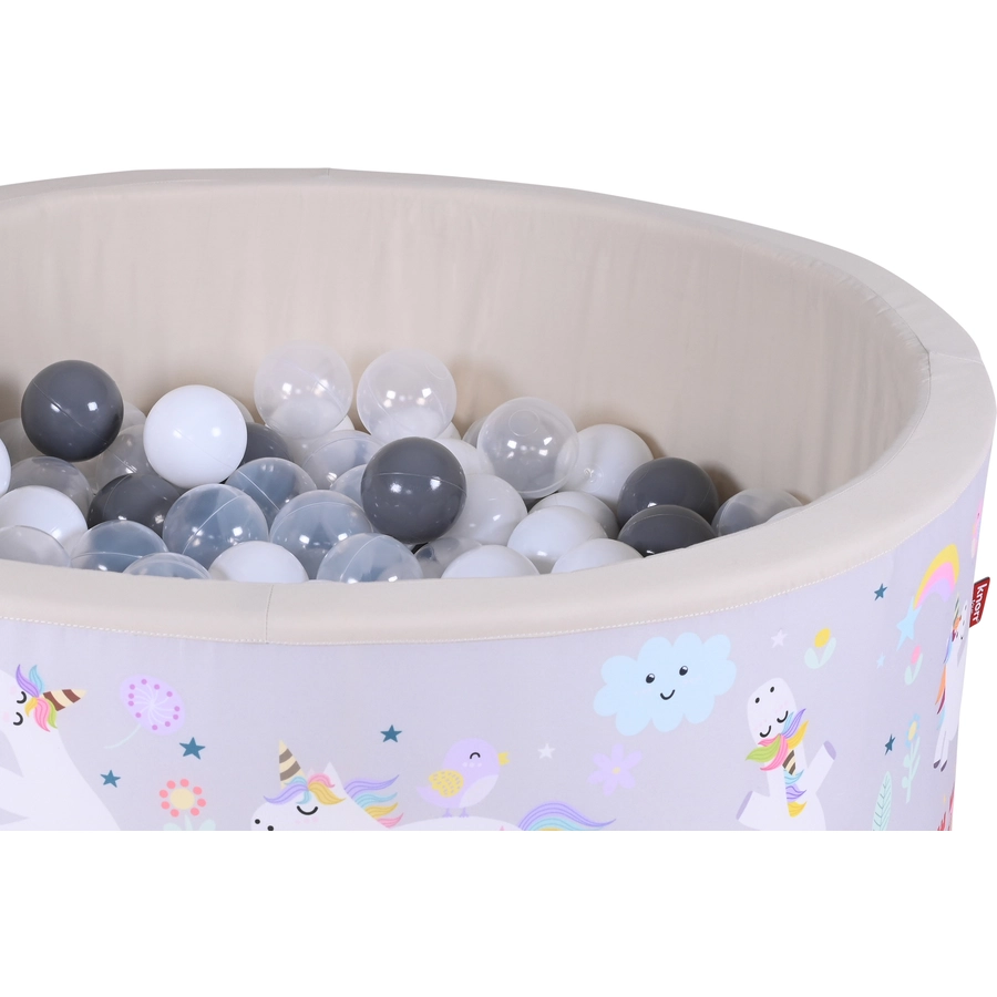 knorr toys® Bällebad soft - Unicorn grey - 150 balls greywhitetransparent beige