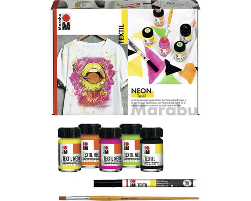 Marabu Textiel Neon Set, 7-delig