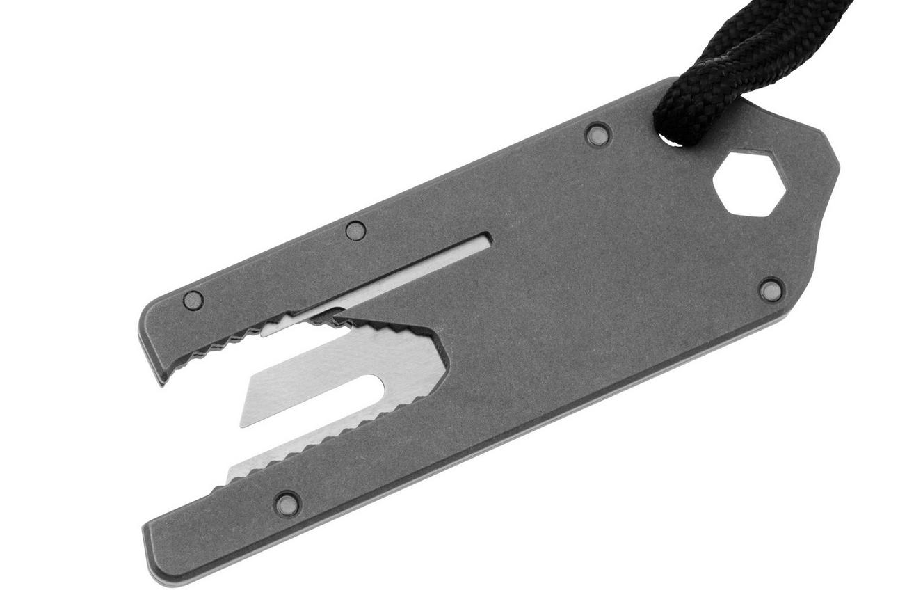 Big Idea Design TPT Titanium Pocket Tool Deluxe TI-PT Stonewashed Titanium, utility mes met lederen schede