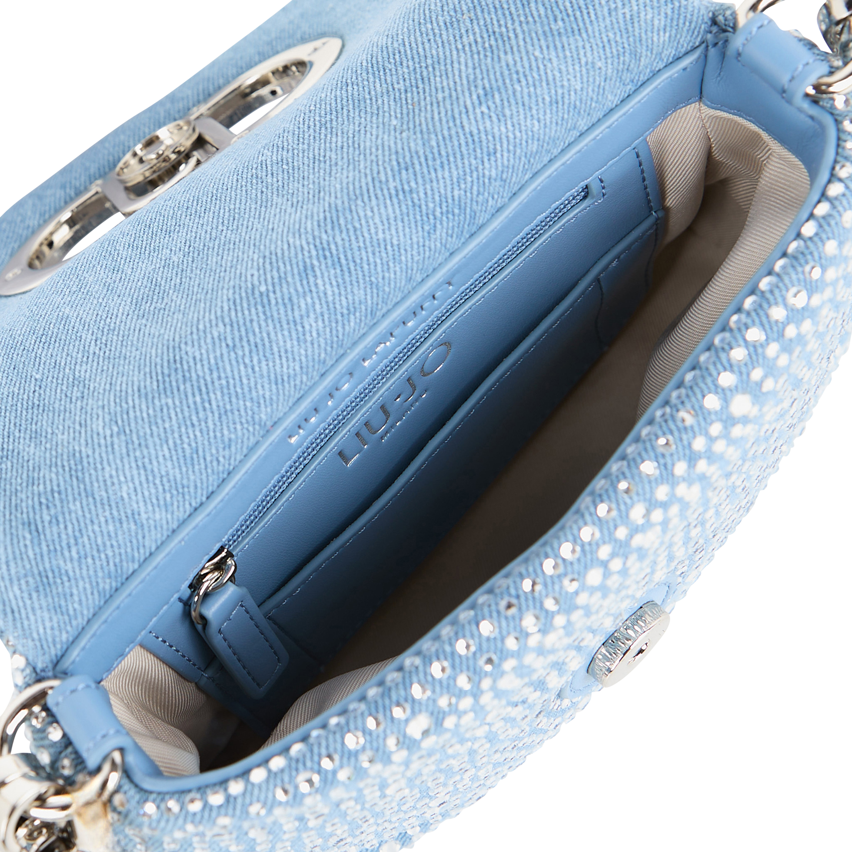 Sac porté épaule à strass | Bleu