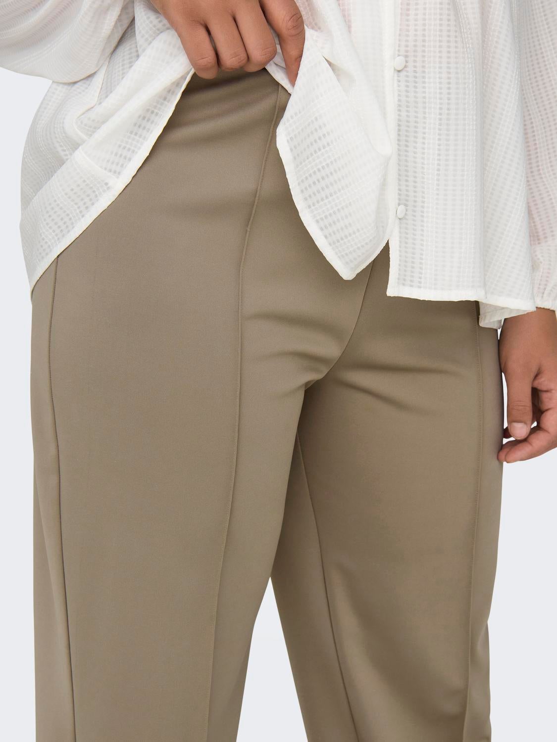CARLAUREL Hohe Taille Gerade geschnitten Hose Weathered Teak