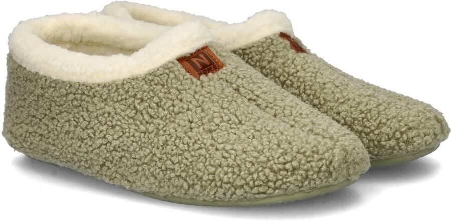 Nelson Home teddy pantoffels kaki