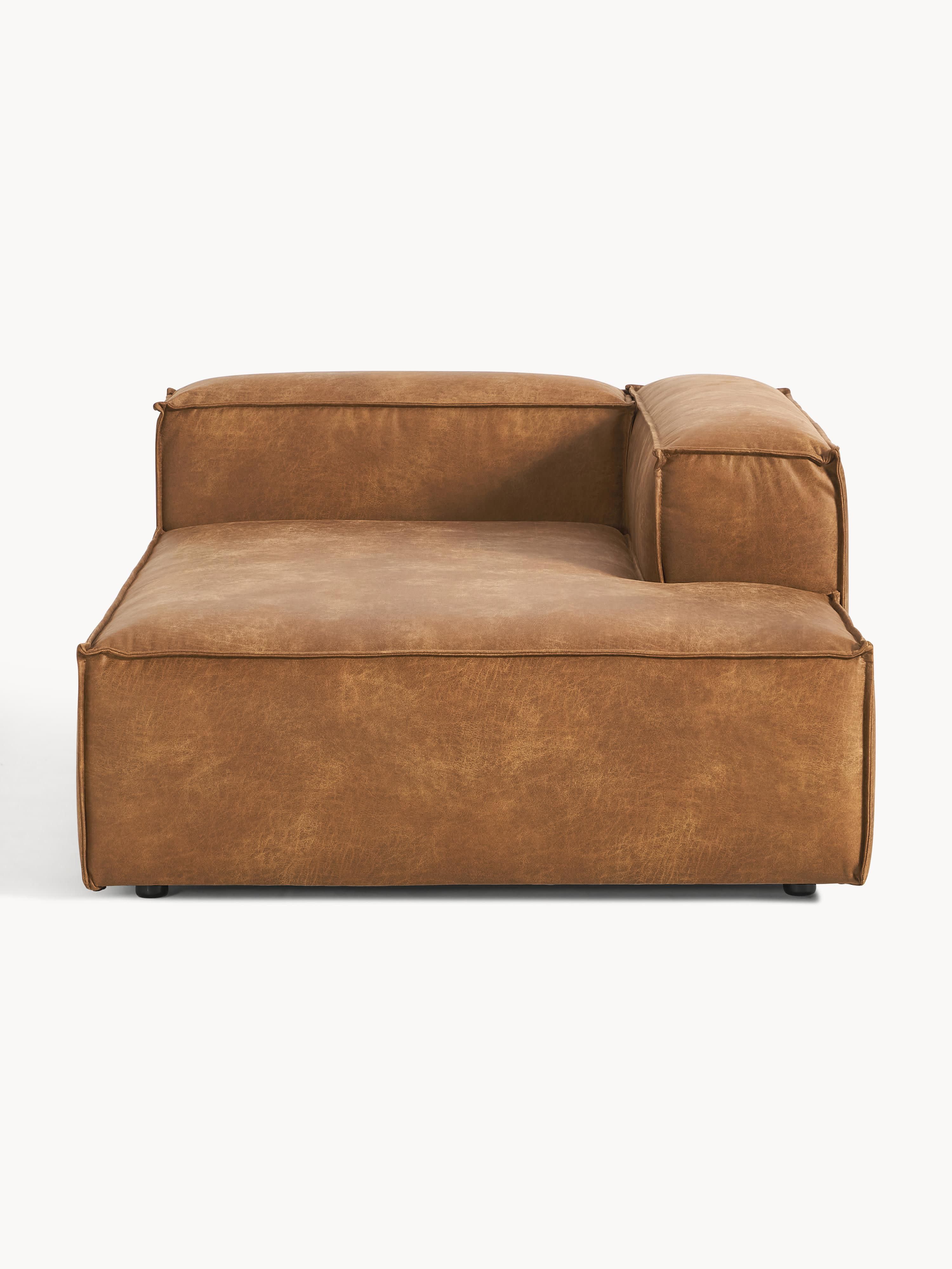Chaise longue hoekmodule Lennon van gerecycled leer