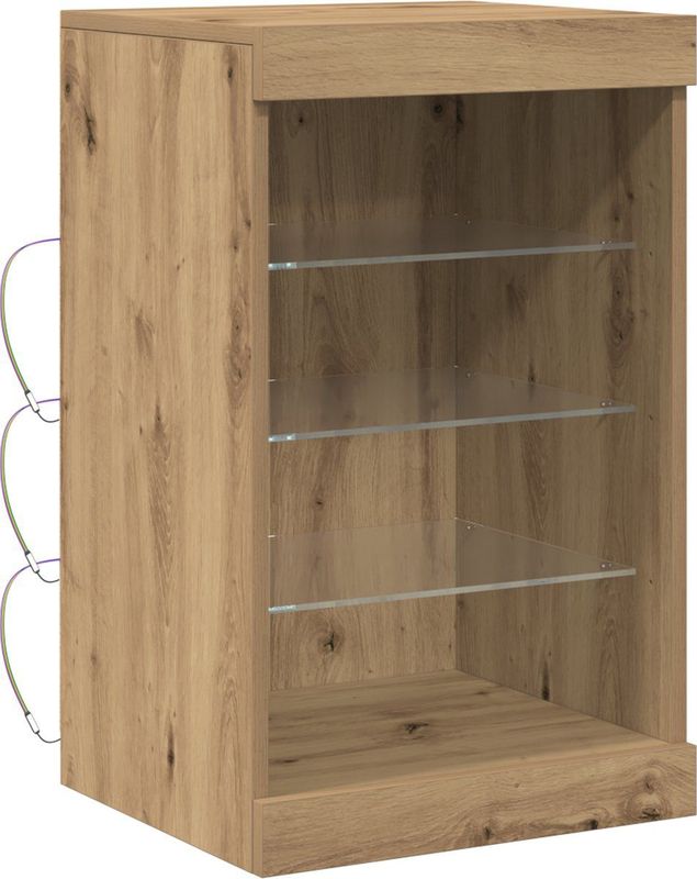 vidaXL - Dressoir - Artisanaal Eiken - Inclusief LED-verlichting