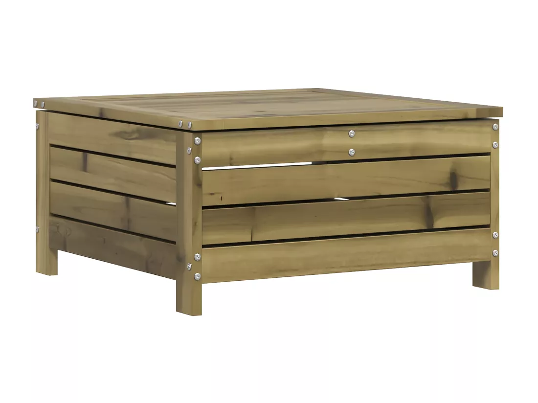Repose-pied de jardin avec coussin bois de pin imprégné