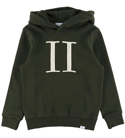 Les Deux Kapuzenpullover - Zugabe Bouclé - Forest Green/Ivory