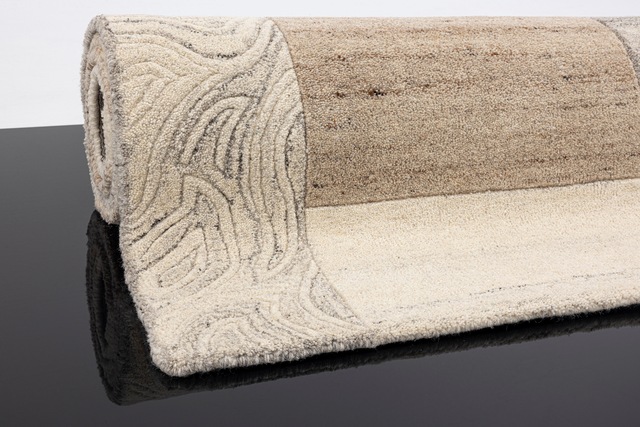 THEKO Wollteppich »Lola, Wolle, handgearbeitet, Patchwork Design, handgetuftet« rechteckig 12 mm Höhe Wohnzimmer, Schlafzimmer, Esszimmer, auch als Läufer und rund