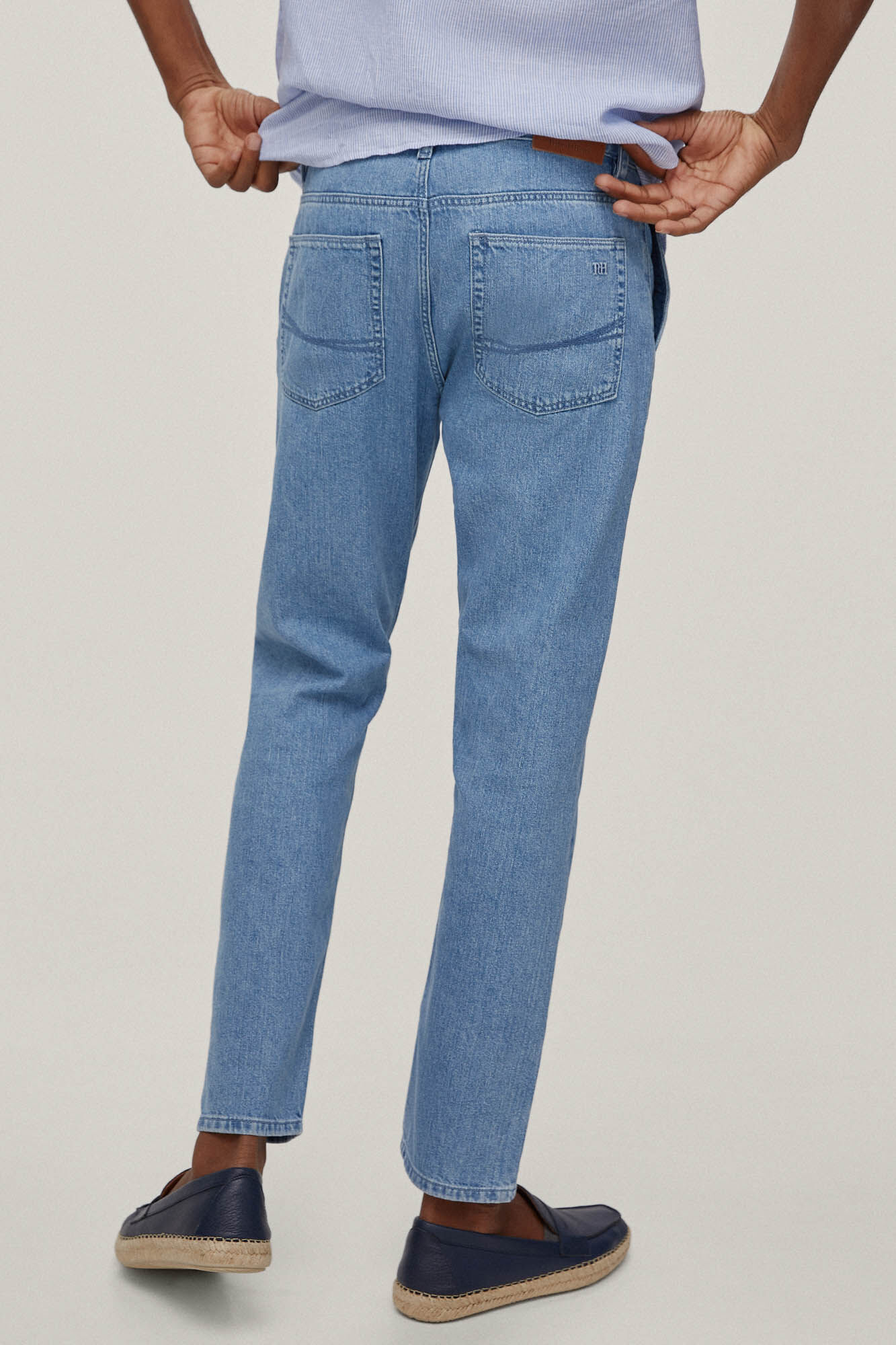 Calça chino jeans - Azul