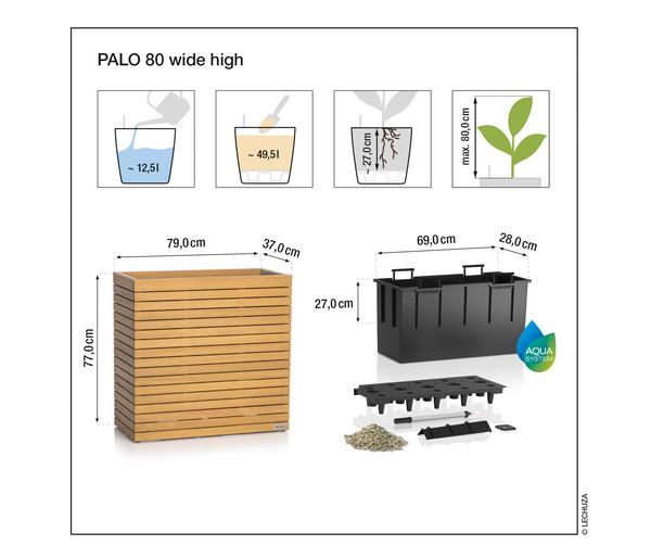 LECHUZA® Holz-Kasten PALO Natural Wood 80,