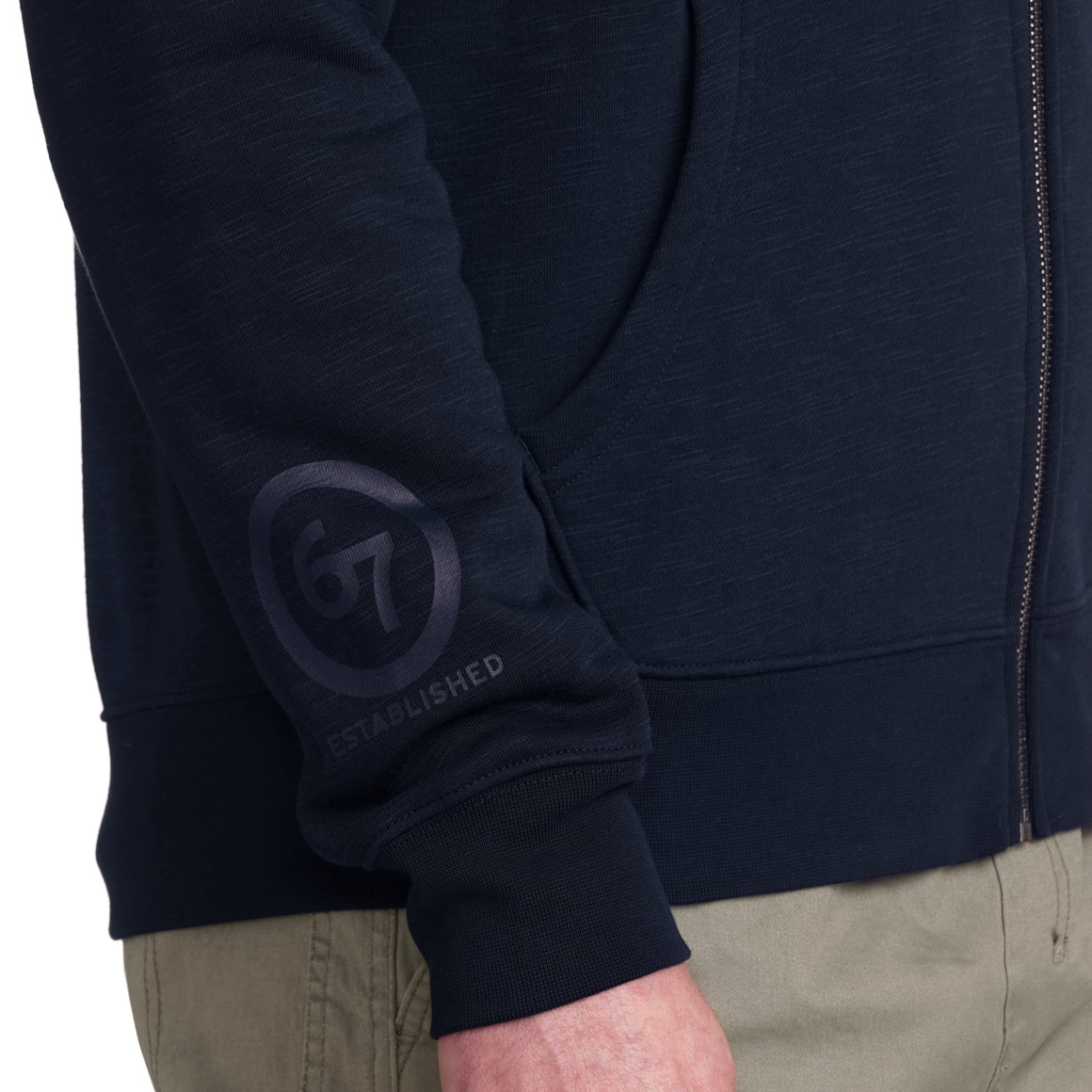 VanVaan Denim Herren Sweatjacke aus Flammgarn dunkelblau