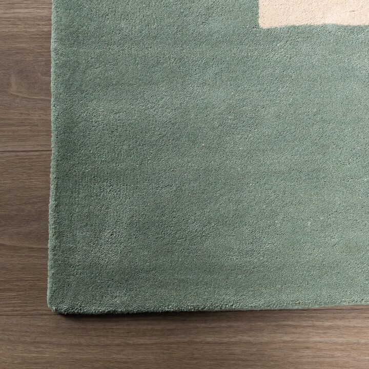 Wollen abstract vloerkleed - Jules Creme/Groen