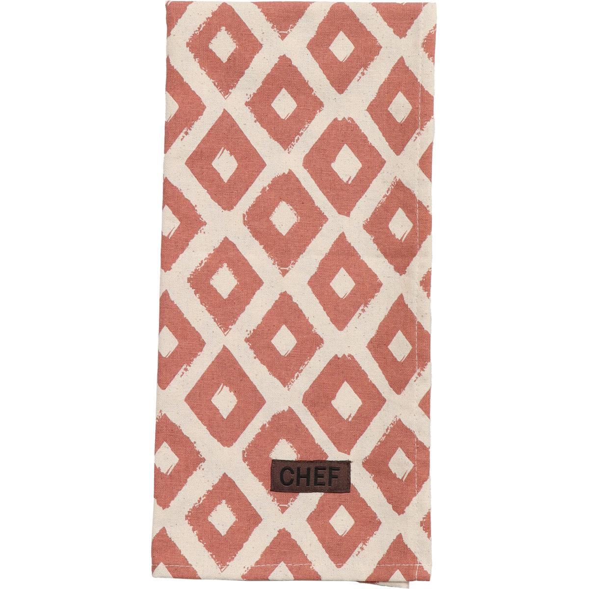 TORCHON CHEF LOSANGE 50X70CM COTON TERRACOTTA