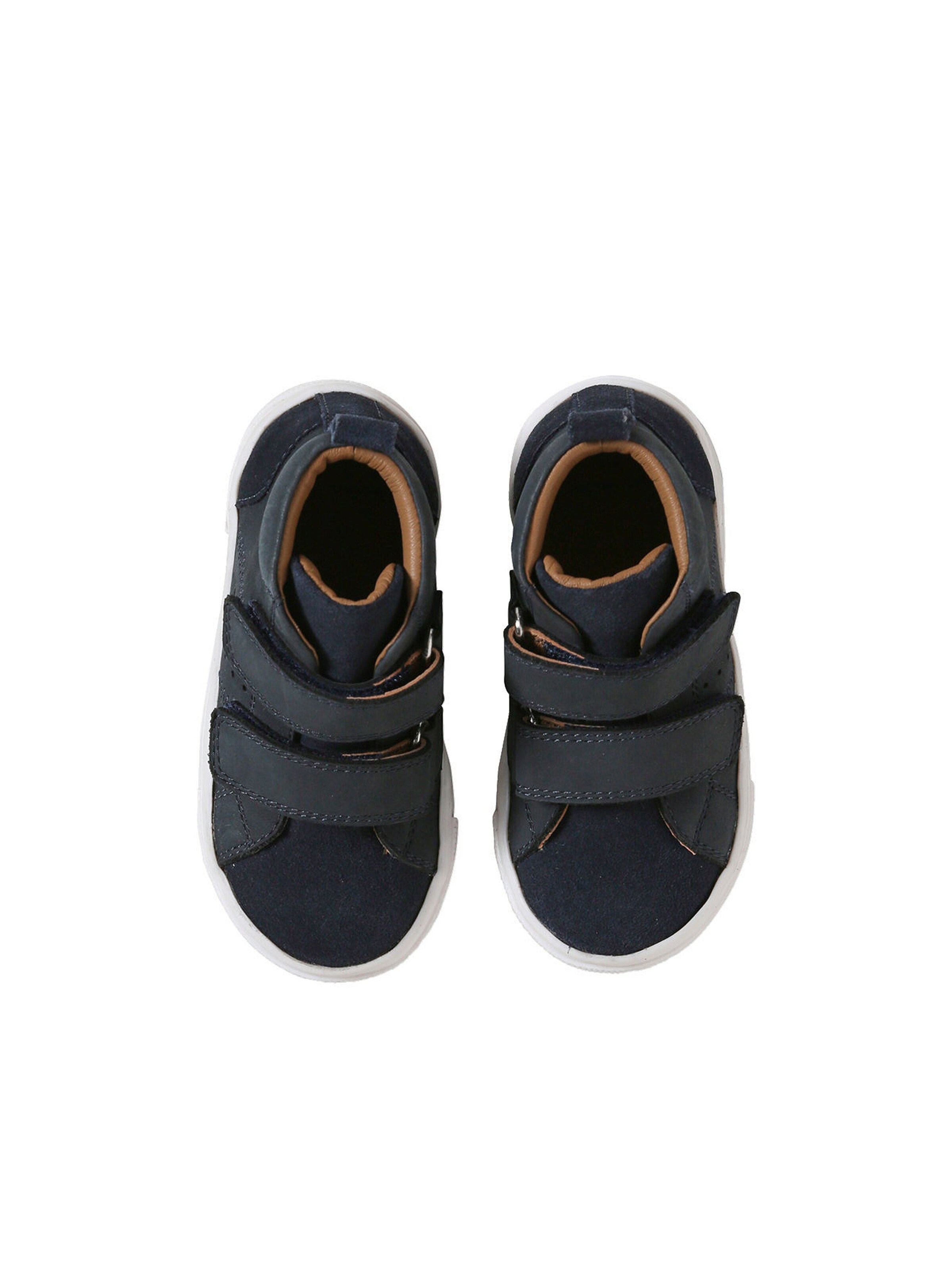 Vertbaudet Baby High-Sneakers mit Klett, Leder marine