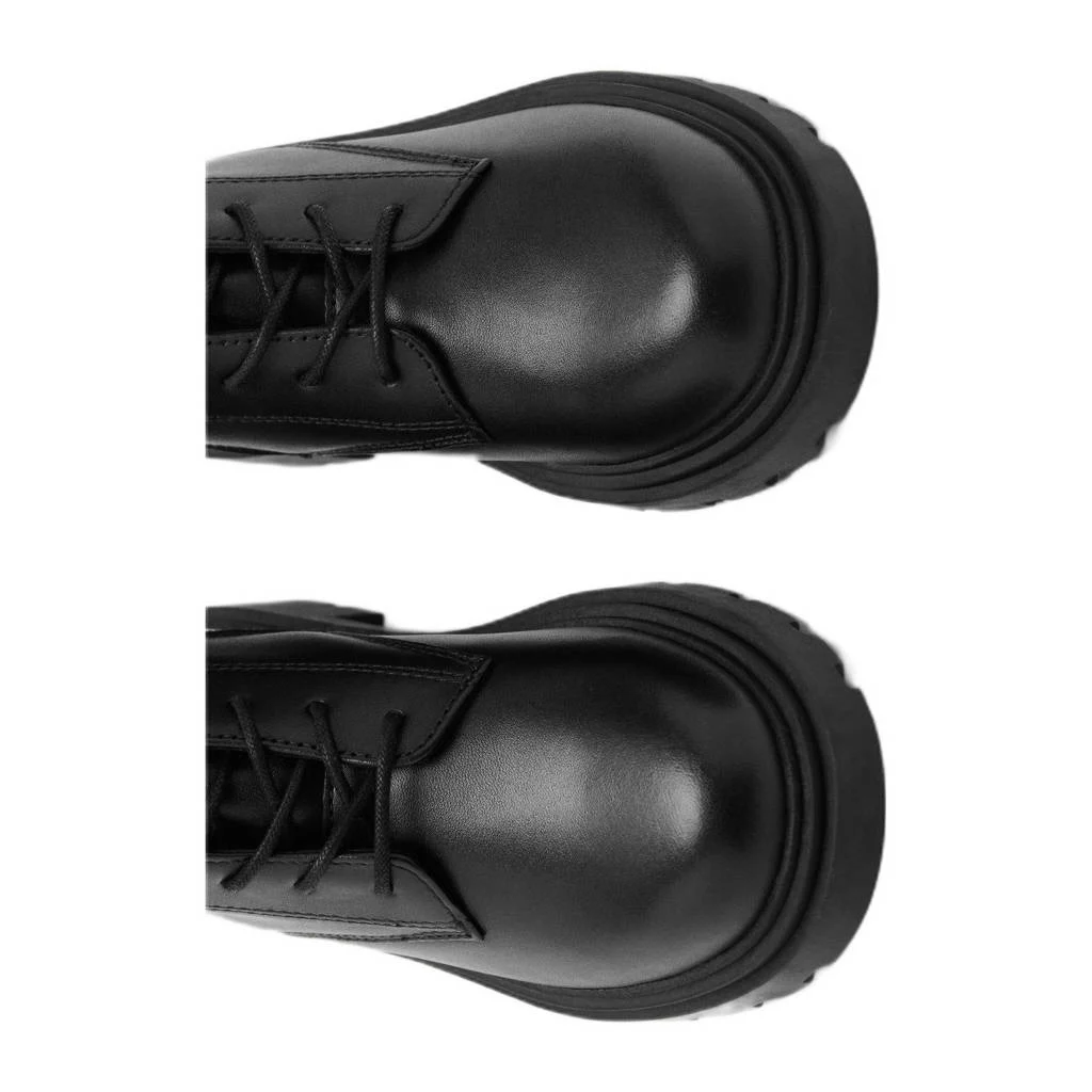 Mango Kids leren veterboots zwart