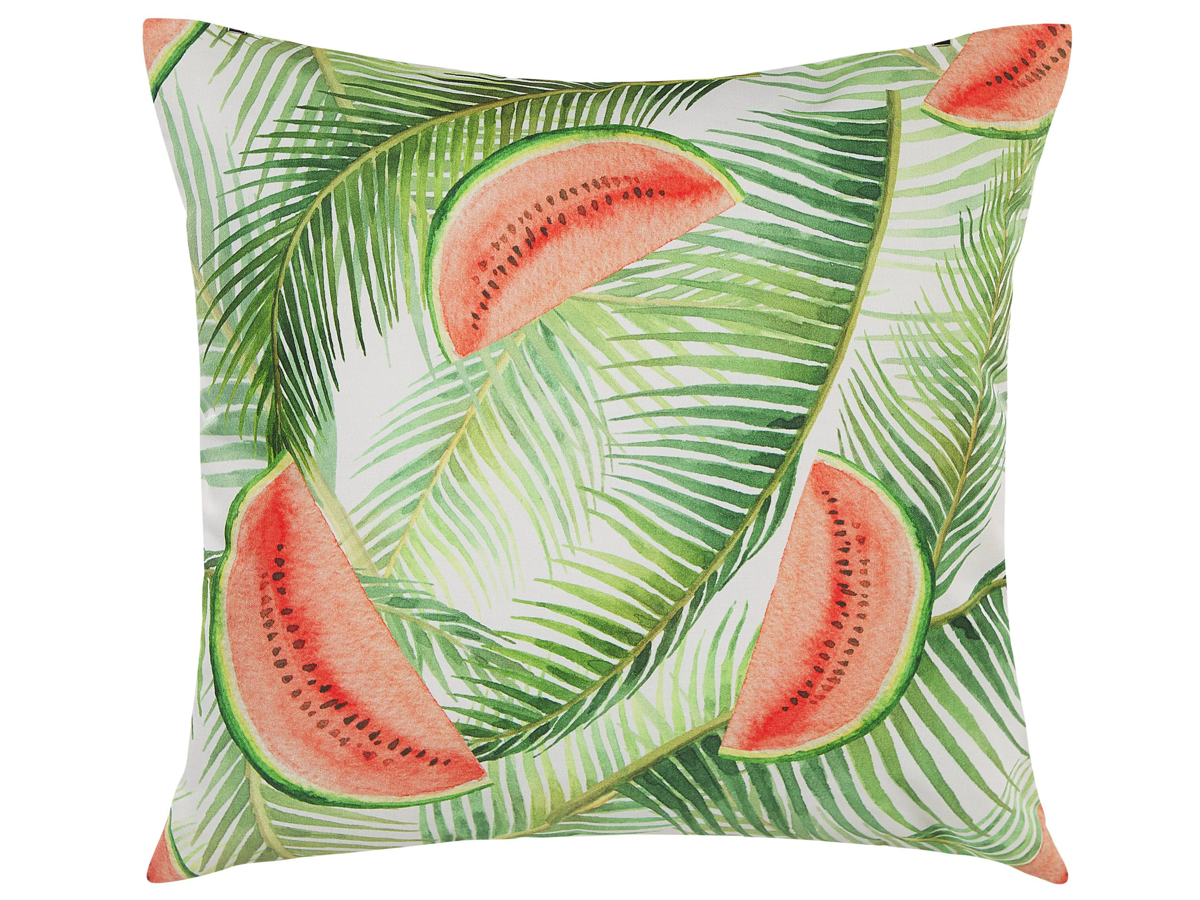 Set van 2 tuinkussens LOVOLETO bladpatroon 45 x 45 cm Lichtgroen