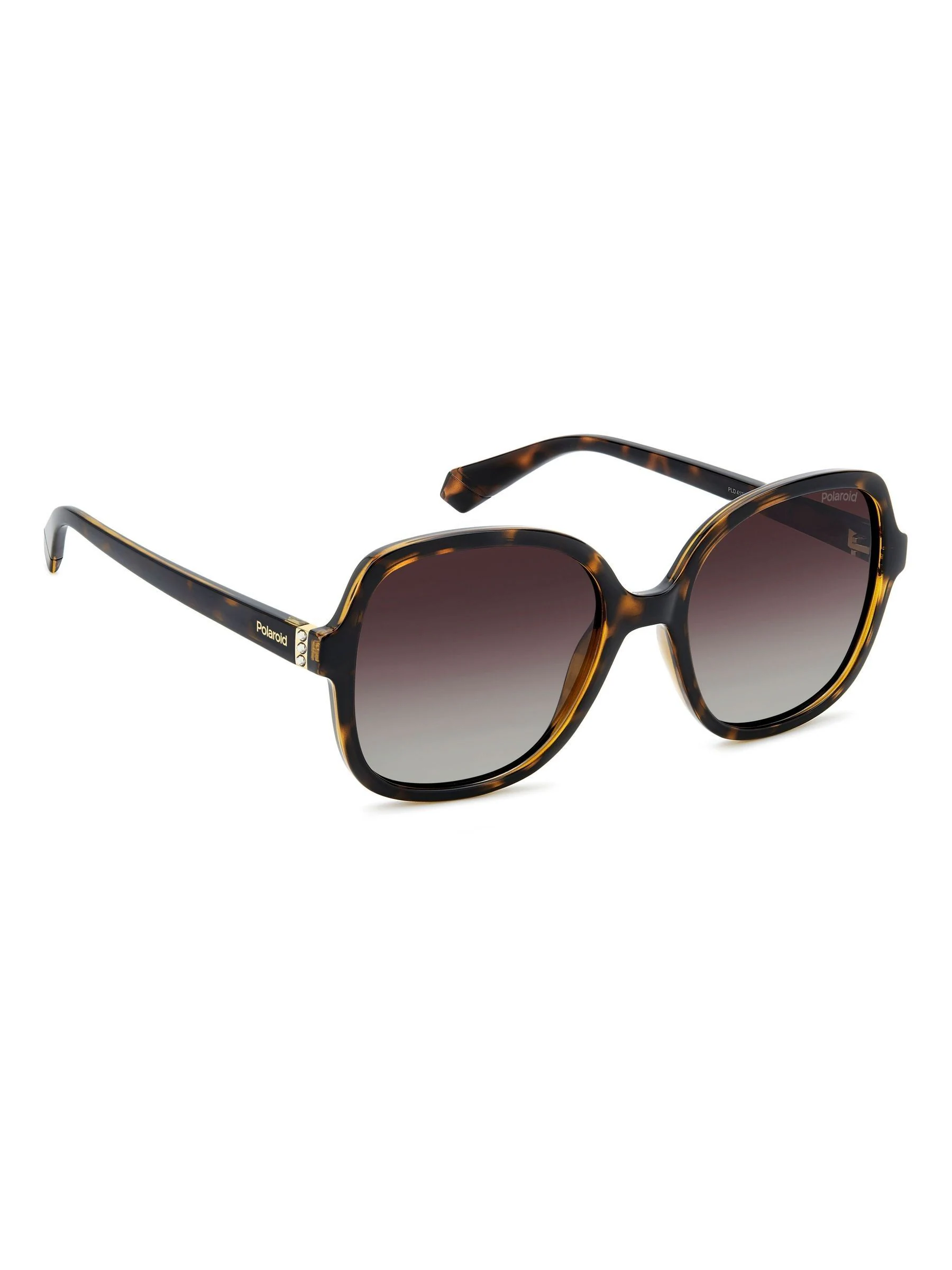 Polaroid Brown Square Sunglasses With Jewel Embellishment