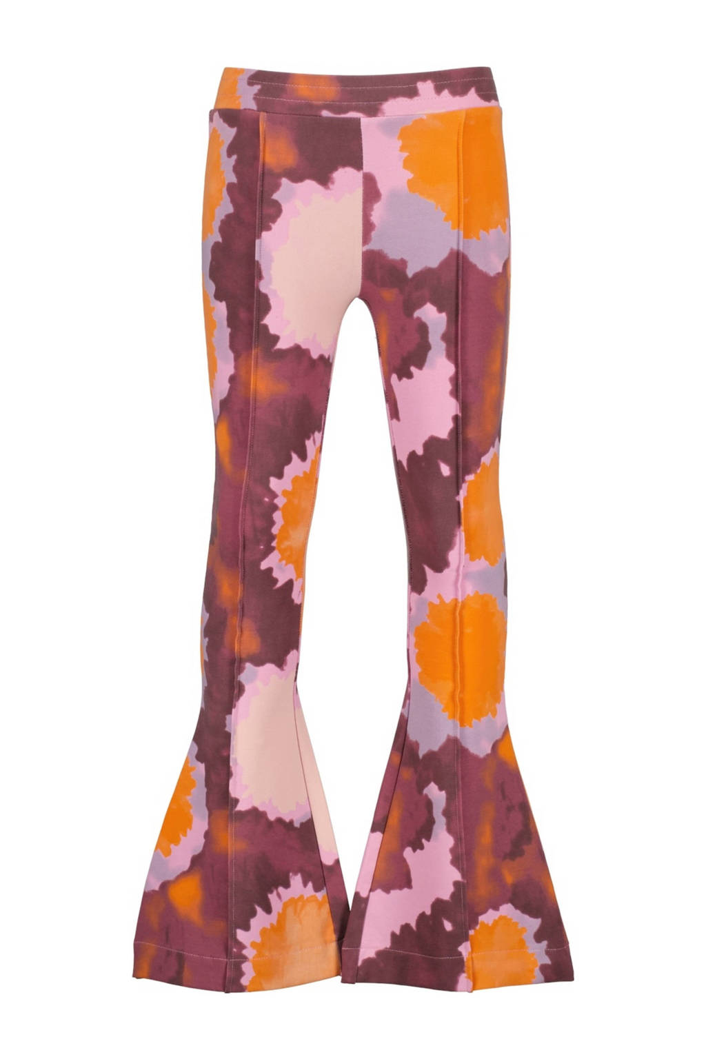 Raizzed flared broek Sura met all over print roze/oranje