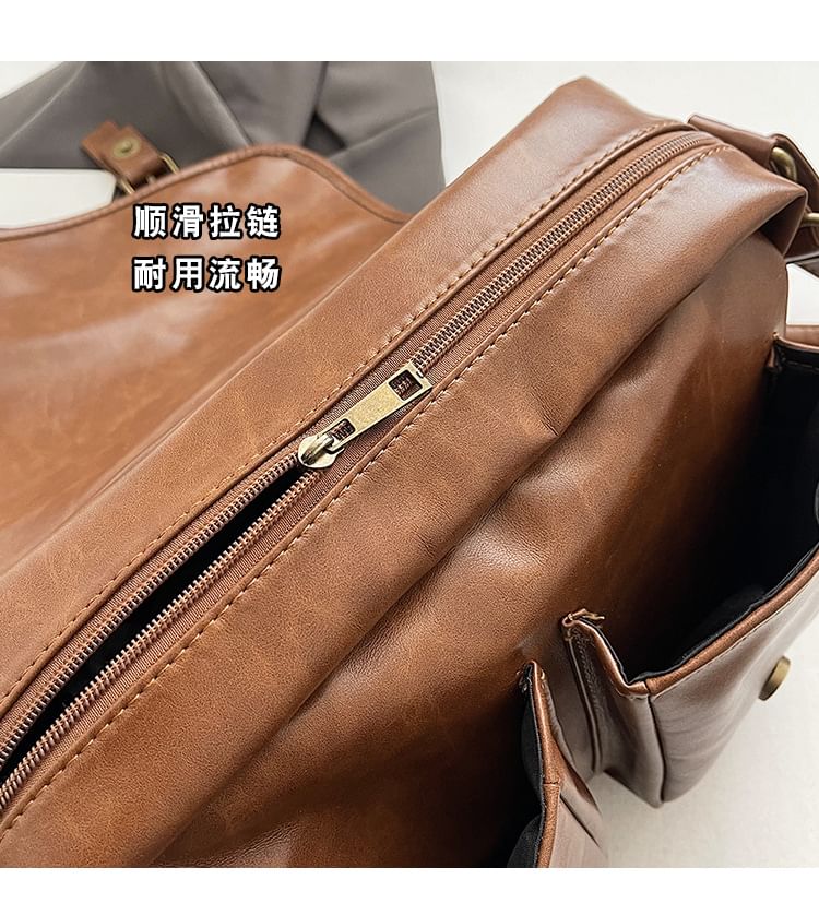 Velocia - Multi-Pocket Kunstleren Messenger Bag