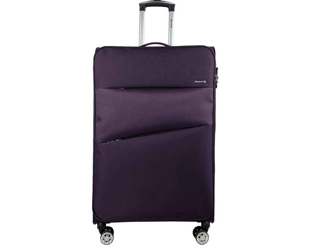 MALA DE VIAGEM GRANDE FLEXÍVEL AIRPORT ROXO 8 RODAS 75 CM