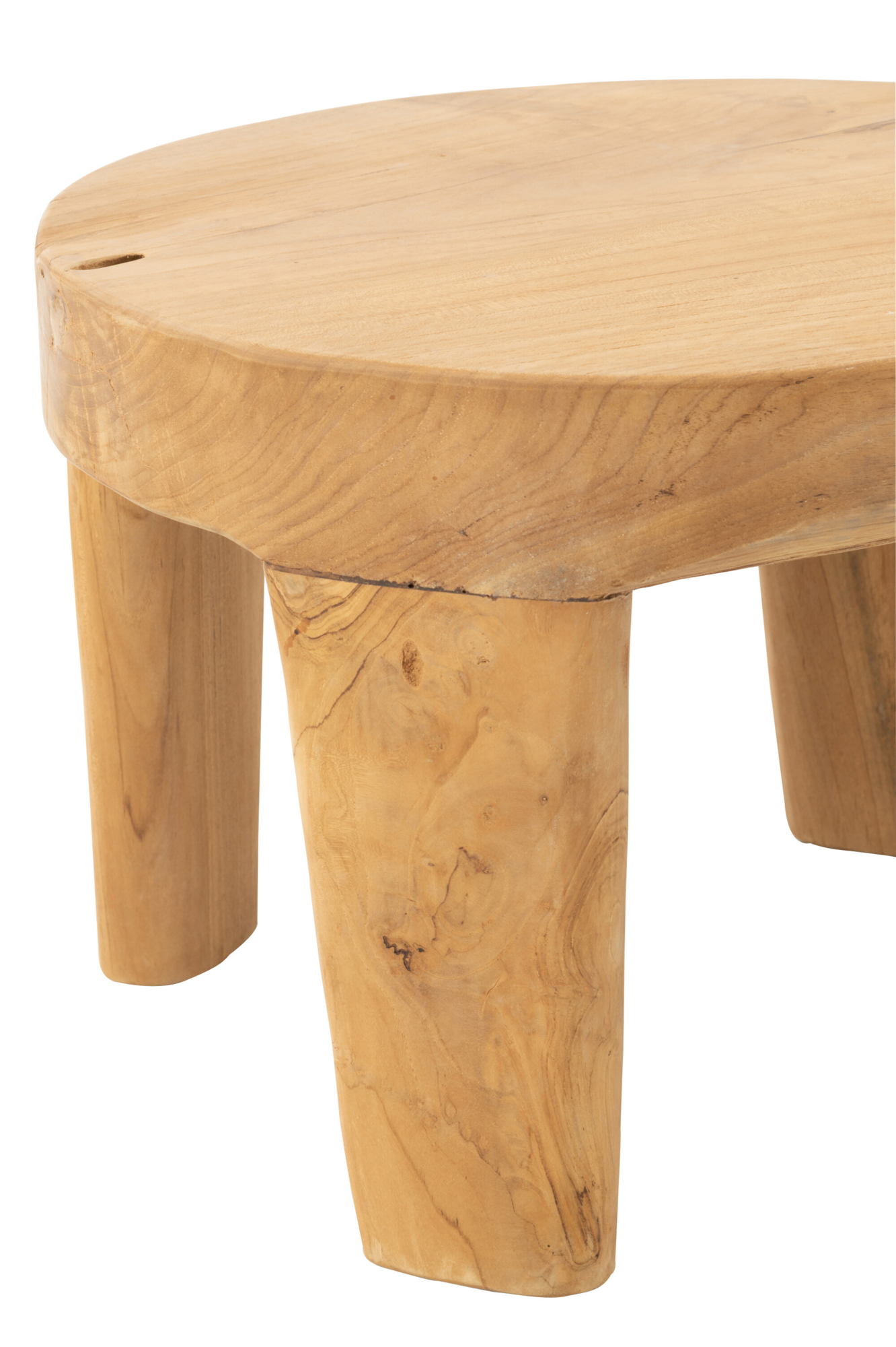 Bijzettafel Rond teakhout naturel - set van 2