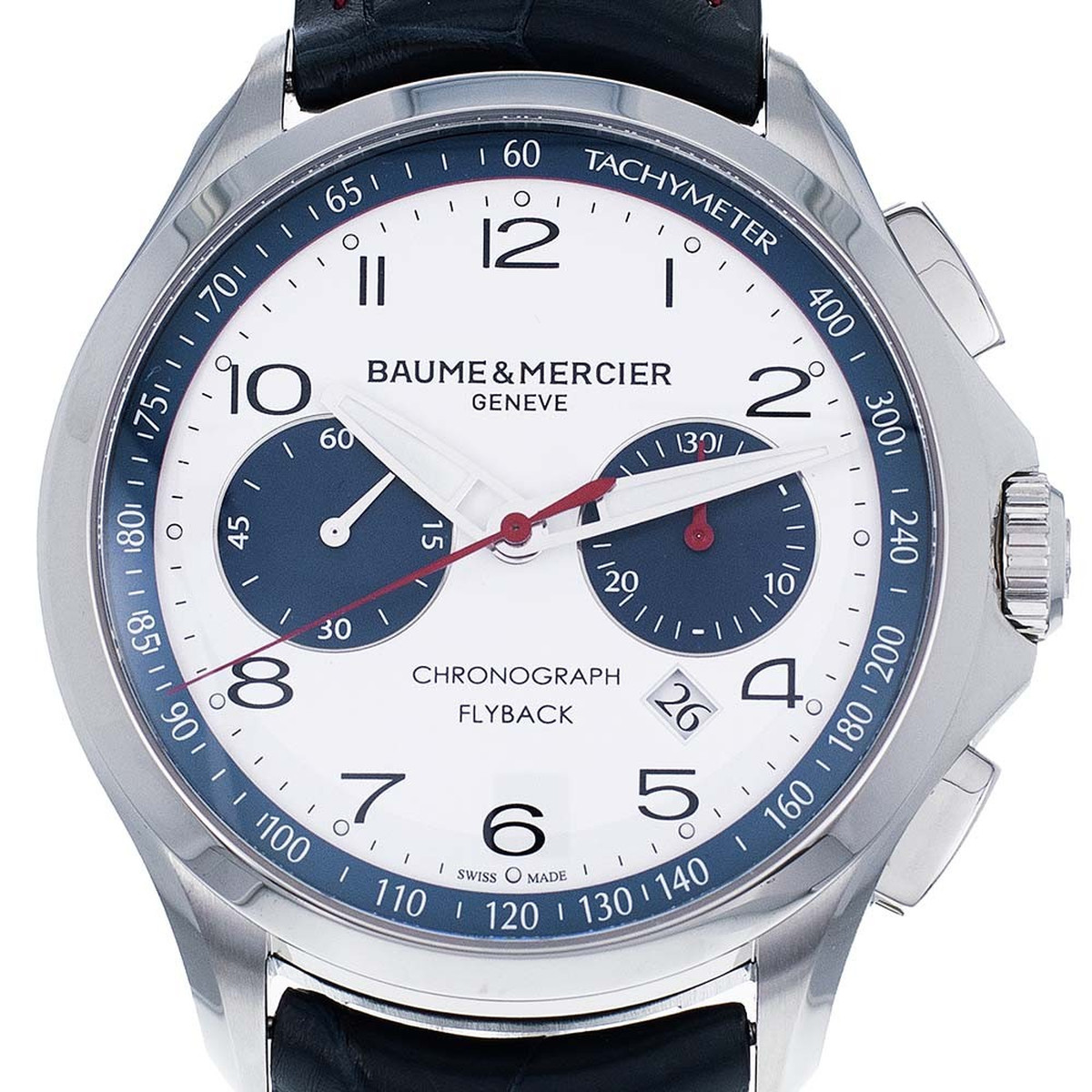 Montre d'occasion Baume et Mercier Clifton homme automatique acier bracelet cuir
