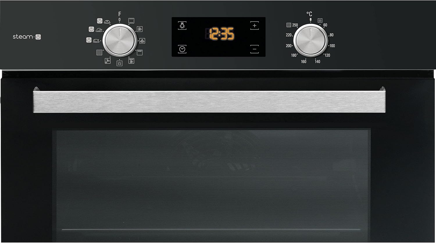 Bauknecht BAK5S KP8V2 BLG Einbau-Backofen mit Pyrolyse und Dampffunktion (71l) /Heißluftbackofen mit 11 Funktionen/Gentle Steam/PowerHeißluft/Multi-Level-Kochen, Schwarz, Schwarzglas