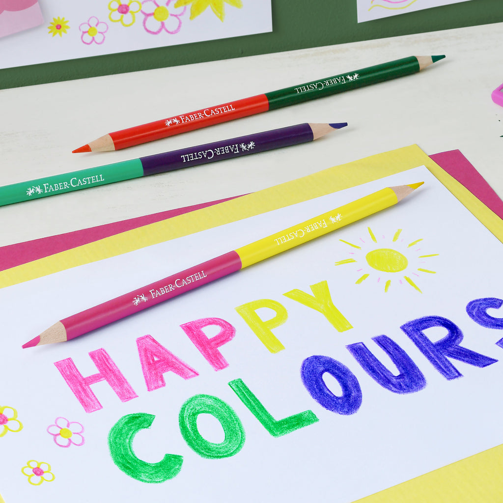 Lápis Cor 12 unidades + 3 Lápis Bicolor + Afia Faber Castell