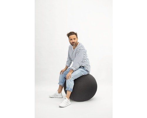 Opblaasbare oefenbal/zitbal, vilt, antraciet, Ø 65 cm