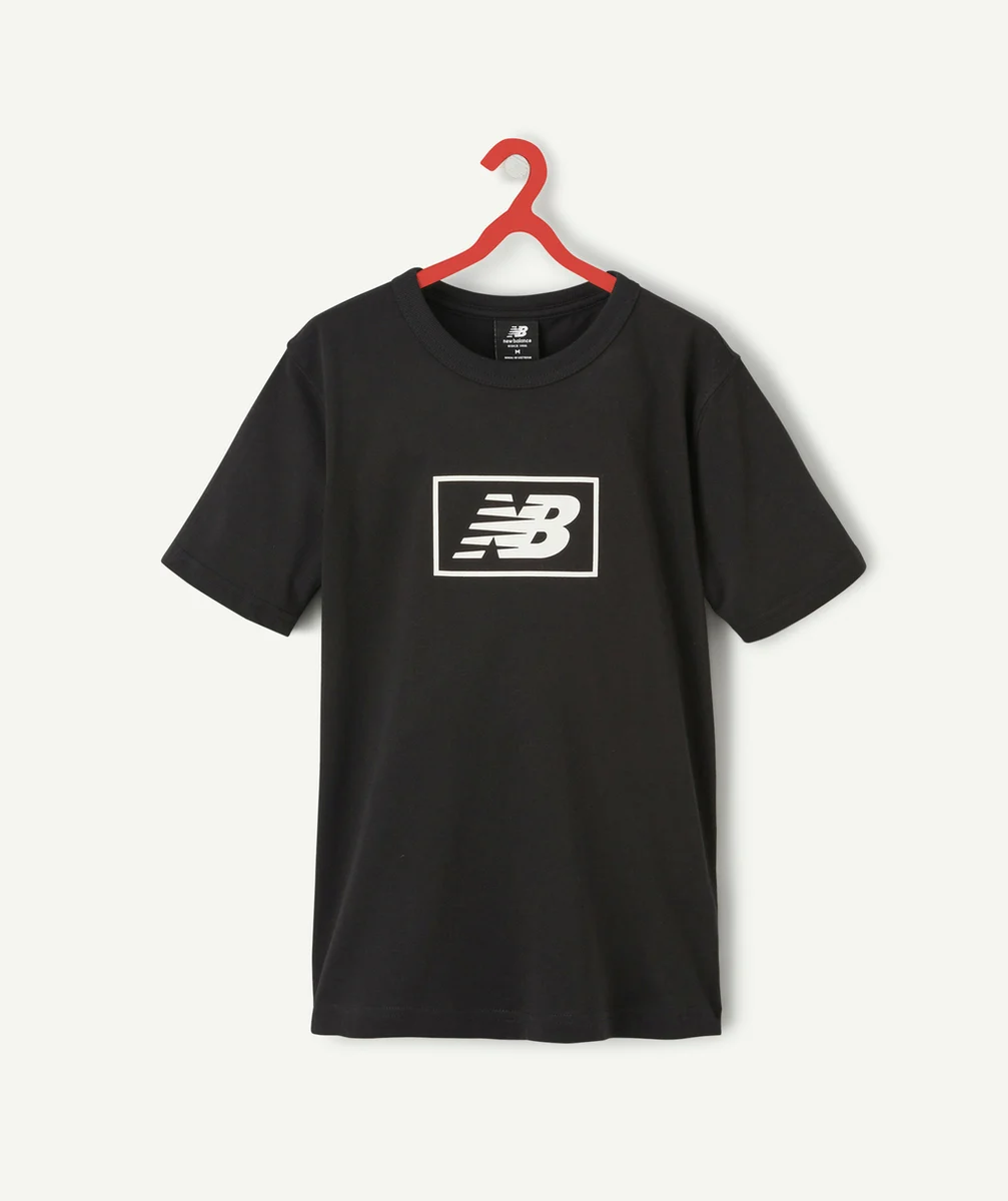 NEW BALANCETEE-SHIRT MANCHES COURTES NOIR ENFANT LOGO BLANC