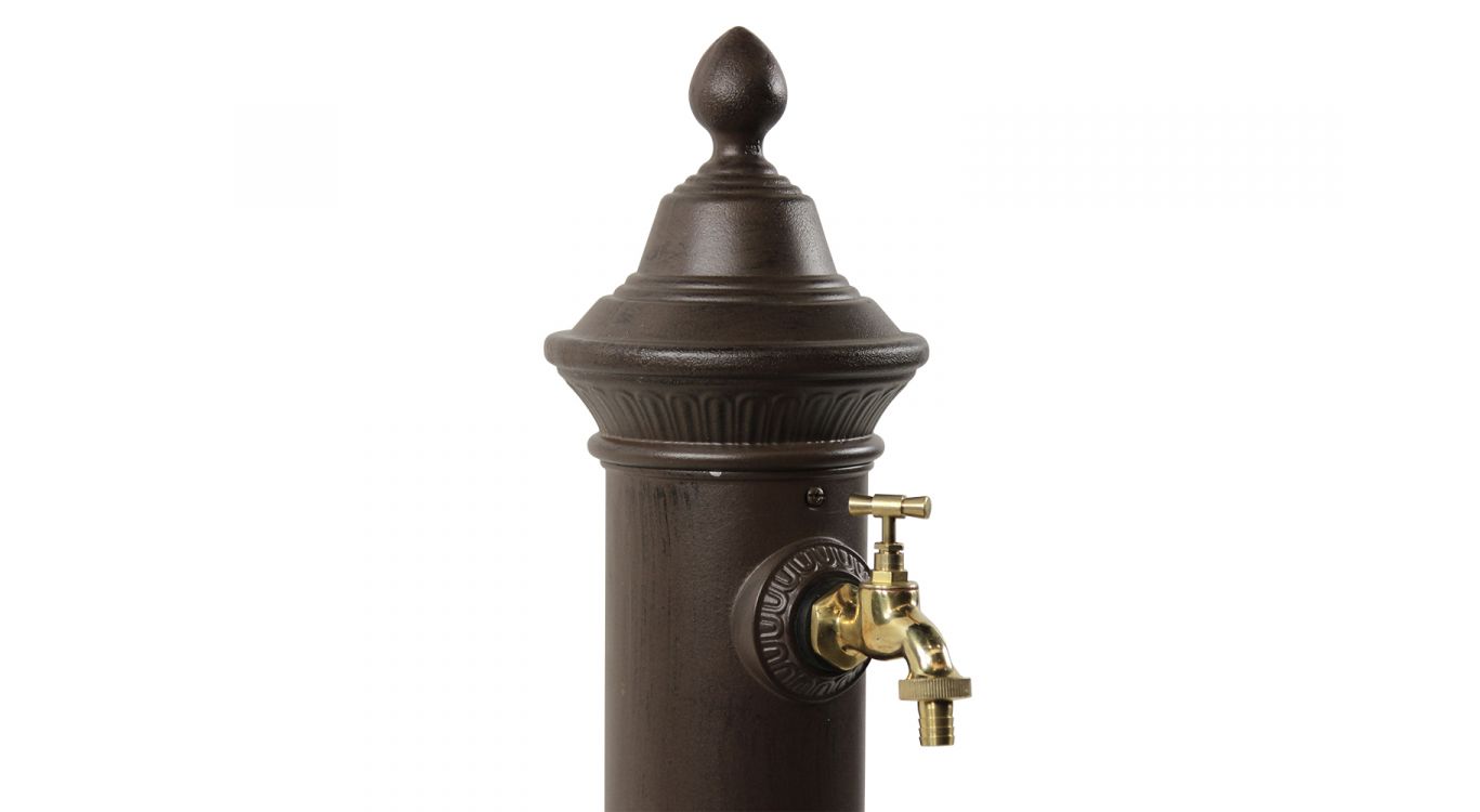 Fontaine de jardin aluminium marron 26x32x72cm