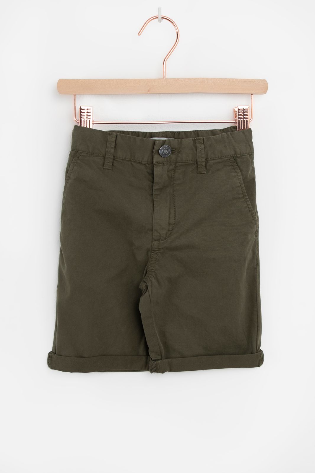 Donkergroene chino shorts