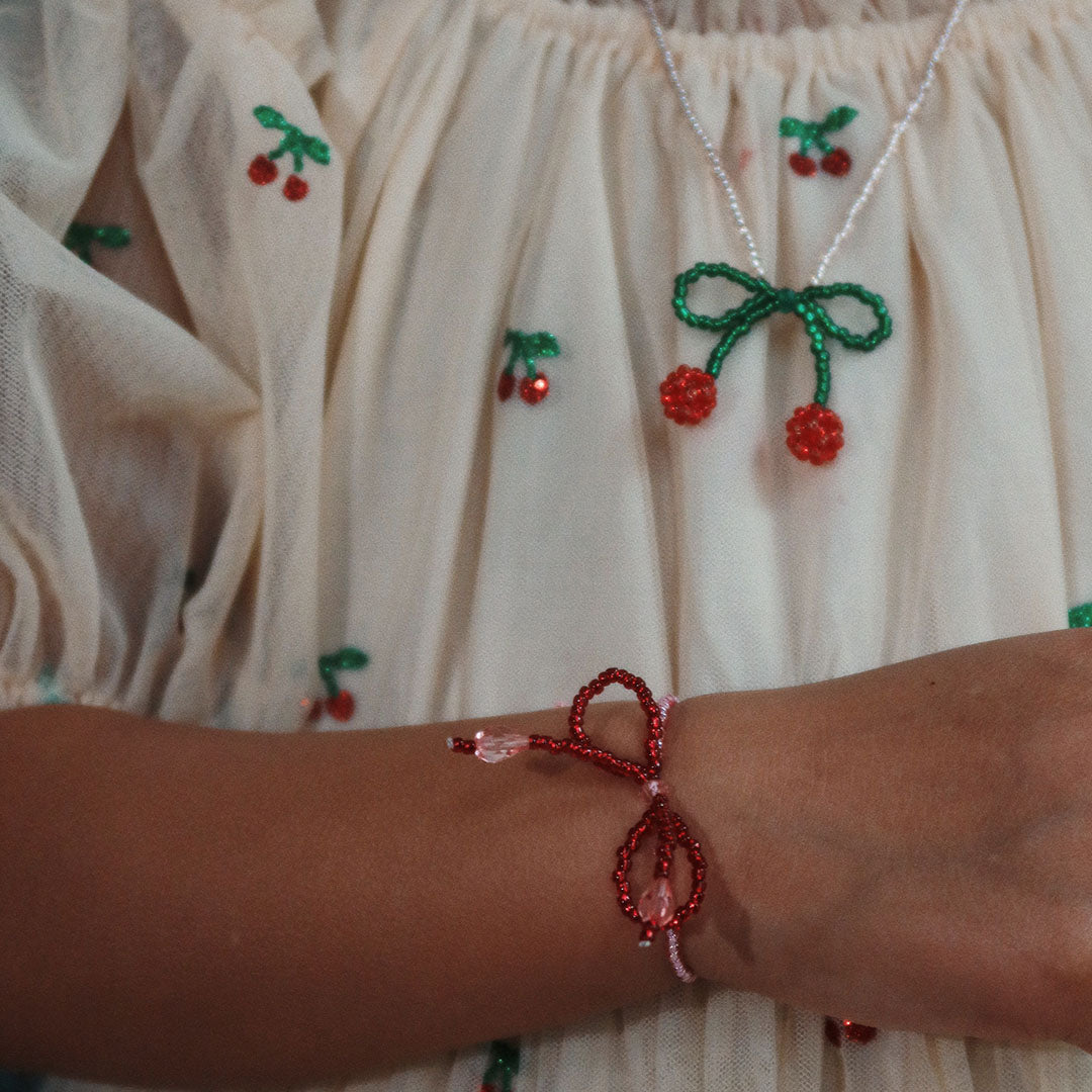 Konges sløjd ketting en armband - cherry