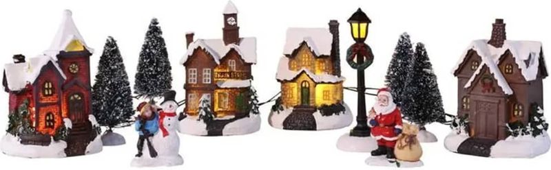 HI - Kerstdorp met LED's - Meerkleurig - Kerstdecoratie